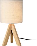 lux.pro Koblenz Tafellamp Koblenz tripod lamp 37,5xØ18 cm beige en hout E14