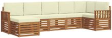 vidaXL - Ensemble de salon d'angle - 7 places - Naturel et crème - Bois d'acacia