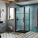 Apex Cabine de douche d’angle avec porte pivotante – Noir – Avec receveur - 80 cm