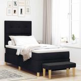 Maison Exclusive - Boxspring avec matelas et tête de lit, noir, 80 x 200 cm, textile