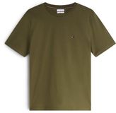 Tommy Hilfiger Heren T-shirt met Ronde Hals en Korte Mouwen - Olijfgroen