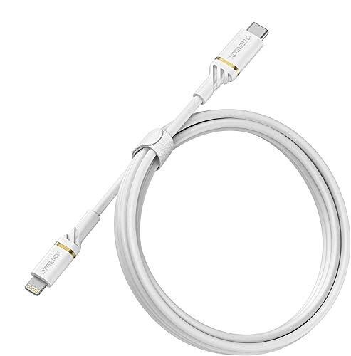 OtterBox Versterkte USB-C naar Lightning Cable, MFi Certified, snellaadkabel voor iPhone en iPad, ultrarobuust, buig- en buigzaam getest, 1m, Wit