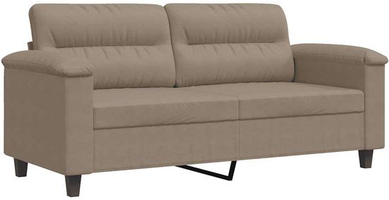 vidaXL Tweezitsbank 140 cm microvezelstof taupe