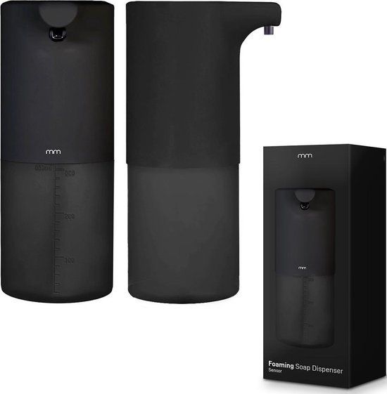 MikaMax Automatische Zeepdispenser - Mat Zwart - 350ml - Infrarood Sensor - Zeeppompje - Oplaadbaar - Foam Technologie