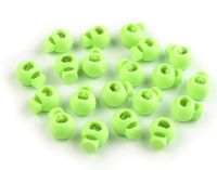 cyclingcolors 10 x kleurrijke veerkoordstoppers voor kleding, rond, kunststof, stopper, trekkoord, verstelbare sluiting, elastisch koord, schoenen, rugzakken, tent, camping, lichtgroen