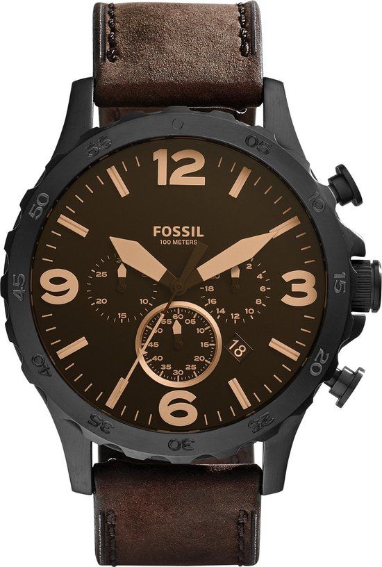 Fossil JR1487P Heren Horloge - Zwart - 50mm