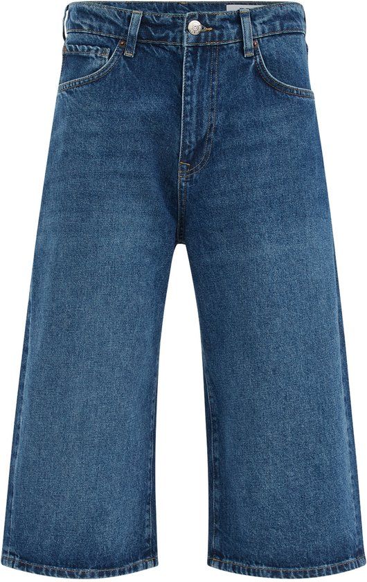 WE Fashion Heren loose fit jort - Dark blue - Katoen - Maat 29