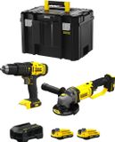 STANLEY FatMax V20 STANLEY FatMax Set SVK212 (SFMCD711 + SFMCG400 + 2 x 2,0 Ah accu's + oplader + TSTAK VI opbergbox)