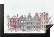 Merkloos KitchenYeah® Inductie beschermer 77x51 cm - Waterverf Amsterdam - Inductiebeschermer
