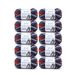 Gründl Wol Perla color 10 x 100 g, wit-basaltblauw-rood-curry