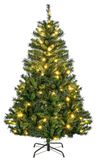 HOMCOM Kerstboom 150 cm Kunstboom met Decoratieve Verlichting LED-ster