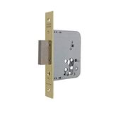 TESA 403140HL Insteekslot voor Houten Deuren, Messingkleurig, Doornmaat 40 mm, Vierkante Voorplaat, Zonder Cilinder, Omkeerbare Dagschoot, Model 4031