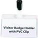 Hwks Naambadge bezoekers met Clip 60x90 mm PVC Transparant/Zwart (25 stuks)