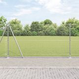 vidaXL Gelast hekwerk met betonnen voetstuk, 50 x 1,2 meter, zilverkleurig, gaashek