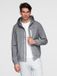 OMBRE Jas - Lange Mouw - Rits - Gemeleerd Grijs S