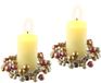 Led-kaars Bol Led-kaars van echte was met krans, set van 2 elektrische kaarsen, warm wit, sfeerlicht, verlichting, decoratie, stompkaars, grote adventskransen, romantische krans, Valentijnsdag, roze/goud, set van 2
