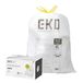 EKO 9,3 gallon / 30-35 liter vuilniszakken met trekkoord, 60 Count Heavy-Duty Tall Kitchen vuilnisbakken voeringen, extra sterk lekbestendig, ongeparfumeerd, wit, Code K