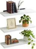 Merkloos / Sans marque Relaxdays Wandplanken, Set van 3, Houtlook, Metaal