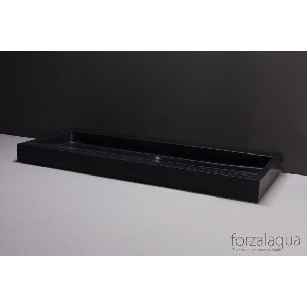 Forzalaqua Palermo wastafel 120.5x51.5x9cm rechthoek 1 wasbak graniet gezoet antraciet 8010260