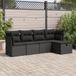 Maison Exclusive - Ensemble de meubles de jardin 5 pièces avec canapé et coussins, noir, en polyrotin