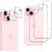 Phonillico® iPhone 15 Verre trempé Arrière & Protection caméra [2 Pièces]