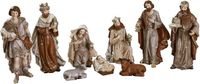 LOBERON Kerststalfiguurtje set van 9 Caprinas bont