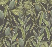 Livingwalls Vliesbehang jungle zwart groen
