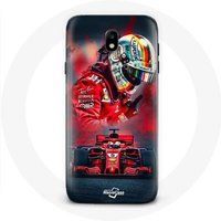 Maniacase Hoesje voor Samsung Galaxy S5 Formule 1 Sebastian Vettel F1 Driver Red