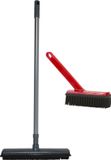Benson Bezem en borstel set - Rubber - Rood/Grijs - schoonmaakset