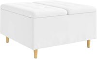 vidaXL - Ottoman - met - opslag - Wit - 80 - x - 80 - x - 45 - cm - Kunstleer