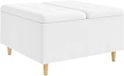 vidaXL - Ottoman - met - opslag - Wit - 80 - x - 80 - x - 45 - cm - Kunstleer