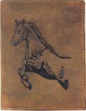 Greenburry Vintage Portemonnee Paard Leer 9,5 cm - Mannen - Staand formaat - bruin