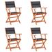 Chaises pliantes en eucalyptus, lot de 4, noir