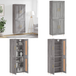 Buffet Haut Sonoma Gris 69,5x34x180 cm Bois d'ingénierie