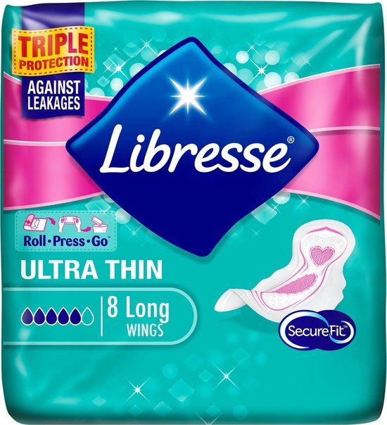 Libresse Maandverband Ultra Thin Long Wings 8 stuks