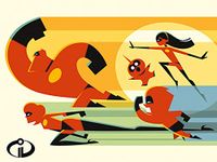 Incredibles 2 "To The Rescue", 60 x 80 cm, canvasdruk