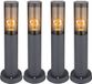 Globo Padlamp meerpaallamp buitenvoet tuinlampen antraciet, balkon vloerlamp, roestvrij staal smoke-kleurig, 1x E27 fitting, DxH 7,6x45cm, set van 4