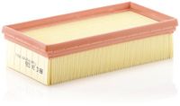 MANN-FILTER U.P.F. DYNEX Luchtfilter Element - Paneelfilter - Motorbescherming - Afmetingen 240 x 121 x 58 mm - Hoogwaardige Filtratie - Beige/Roze