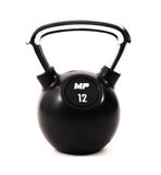 Muscle Power Rubberen Kettlebell - Zwart - 12 kg