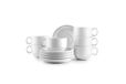 IBILI - Set van 6 kopjes 230 ml met schoteltjes Castilla Blanca, porselein