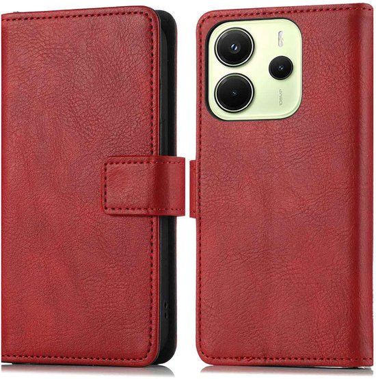 imoshion Hoesje - Geschikt voor Xiaomi Redmi Note 14 (4G) - Luxe Bookcase - Rood