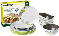 Brunner Space Midday - Melamine serviesset (12 delig) GroenWit
