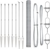 vidaXL Hexagonal Wire Mesh Fence with Stakes 10 x 1.5 m Galvanized Steel