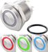 TRU COMPONENTS TC-7494612 TC-GQ16F-10E/41RGB/ Vandalismebestendige druktoets 48 V/DC 2 A 1x uit/(aan) Moment Rood, Groen, Blauw, RGB IP65 1 stuk(s)