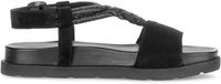 Gabor - Dames - Platte sandalen - Textiel - Rubber - Gesp - Sierstenen - Maat 43