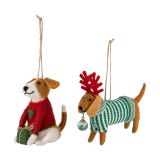 Bloomingville Monty kerstornament Rood-groen, 2 delen, 12 cm