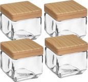 5Five Voorraadpot - Glas met houten deksel - 850 ml - Luchtdichte sluiting
