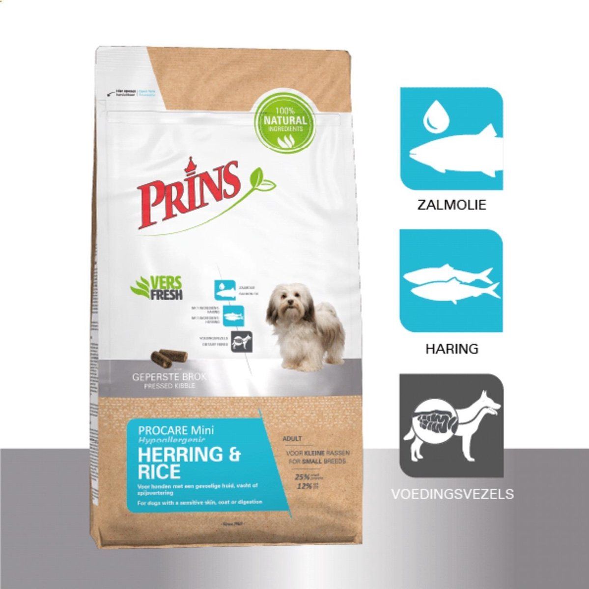 Prins Procare Adult Mini Hypoallergeen - Hondenvoer - Haring Rijst 3 kg