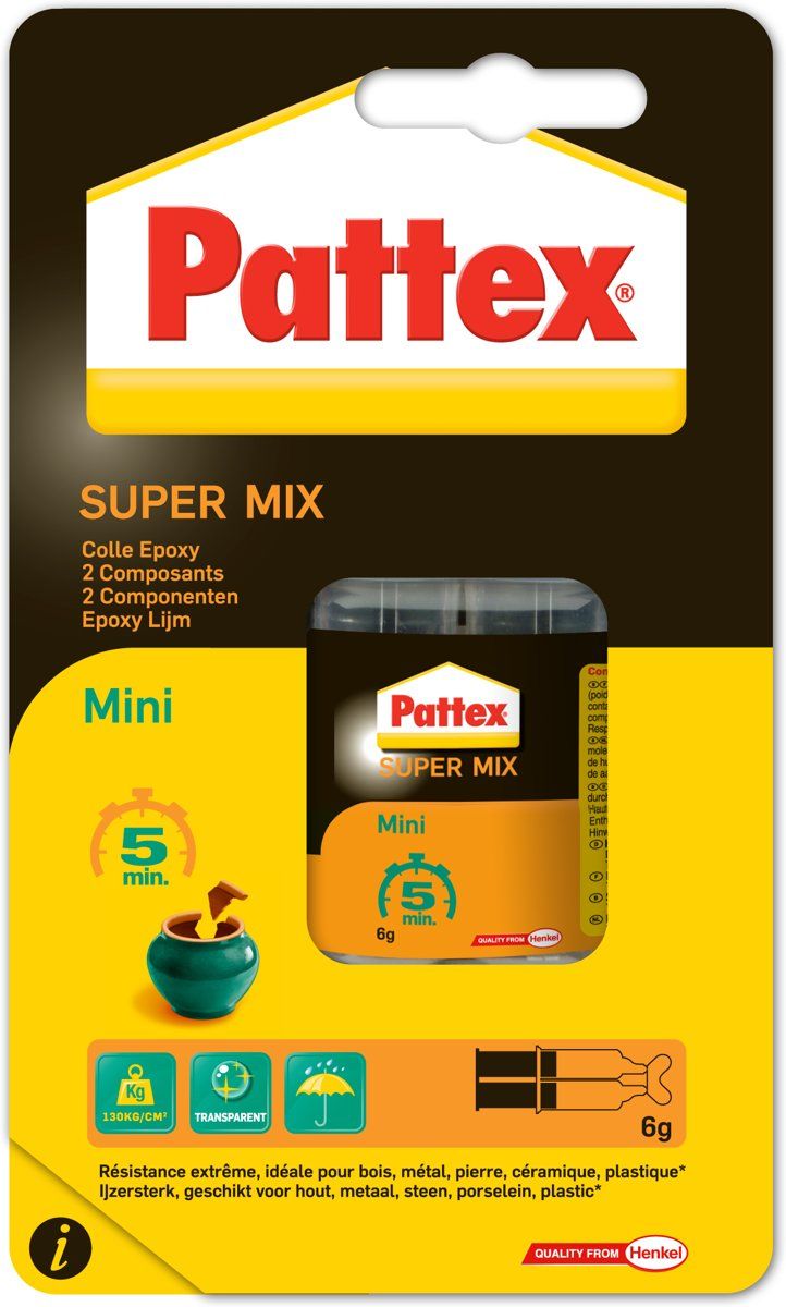 Pattex SuperMix Universal 2-componentenlijm - Mini - 6 ml
