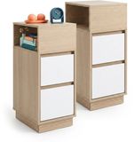 Merkloos Relaxdays Nachtkastjes - 24x64x30 cm - 2 stuks - Wit
